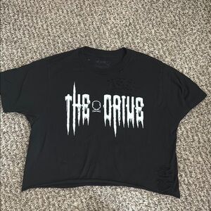 Black Graphic Tee with White Print